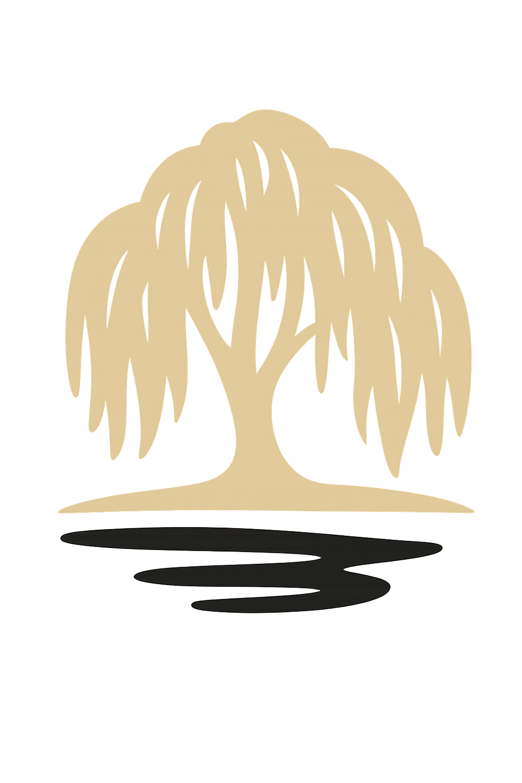 A tree with no leaves is depicted in a simple, stylized manner.